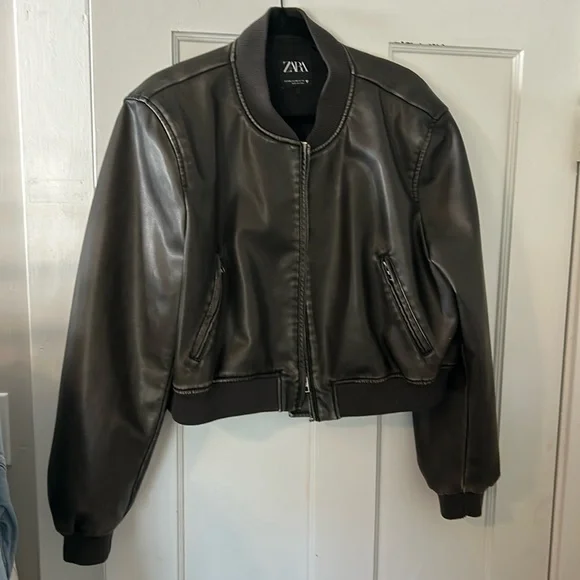 Ladies Jackets Zara Faux Leather Moto Jacket Outerwear Faux Suede Moto Jacket Women's Ladies Jackets Zara Faux Suede  Biker Jacket Women's Trafaluc Zara